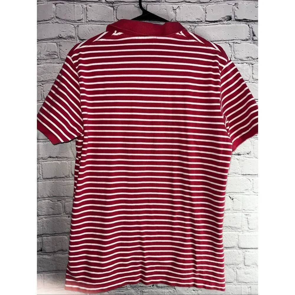 Ralph Lauren Polo Custom Fit Shirt – Men’s Large – Red & White Stripe
